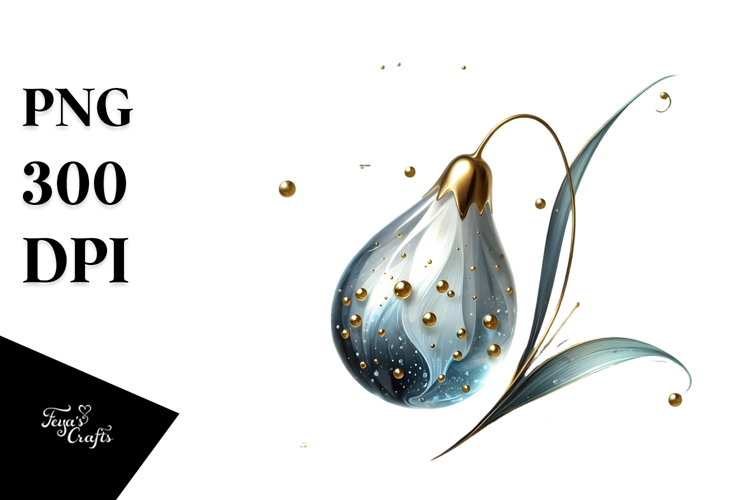 Abstract Golden Snowdrop PNG