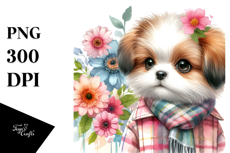 Cute Dog in Watercolor