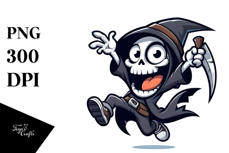 Goofy Reaper with Hat, Vector Art PNG