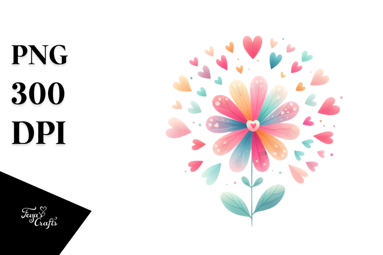 Pastel Watercolor Flower Png Image 23