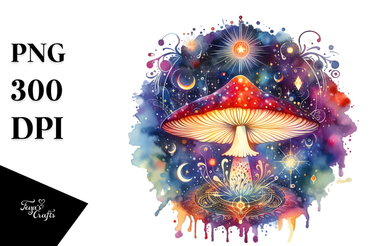 Magical Mushroom Tarot, Vibrant PNG