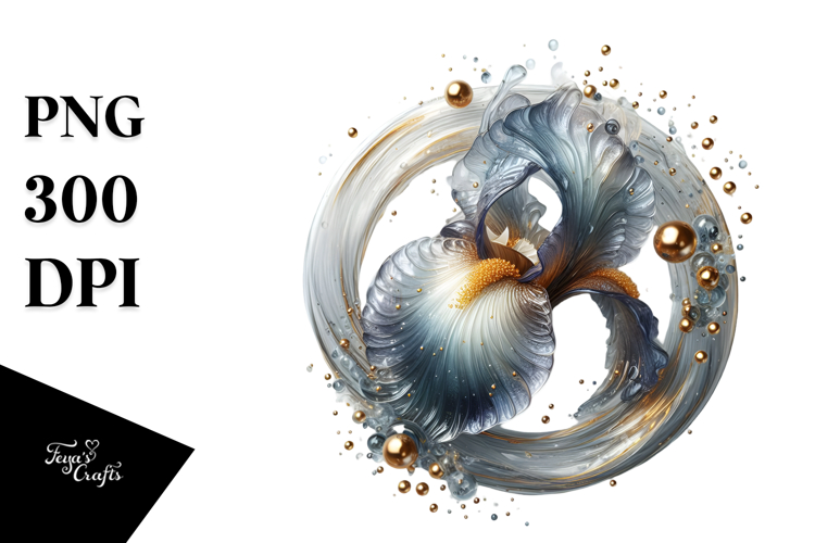 Abstract Iris with Golden Insertions