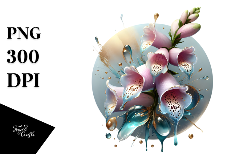 Abstract Golden Foxglove PNG