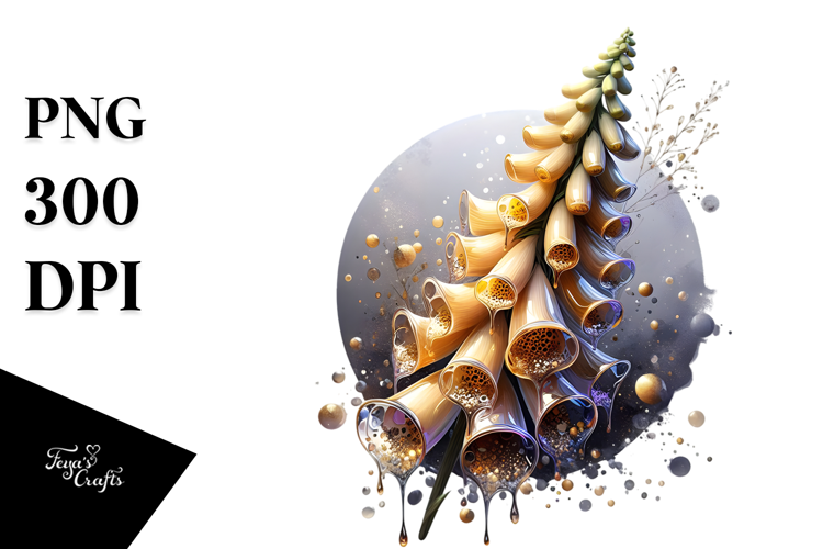 Abstract Golden Foxglove PNG