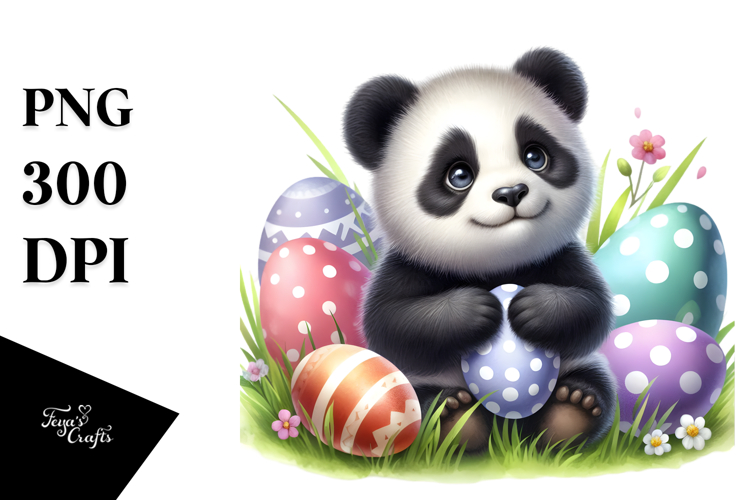 Baby Panda in Grass, PNG