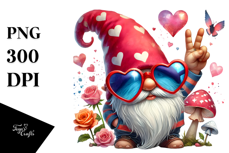 Victory Gnome with Sunglasses PNG example image 1
