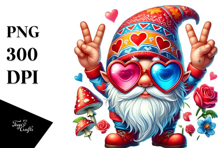 Victory Gnome with Sunglasses PNG example image 1