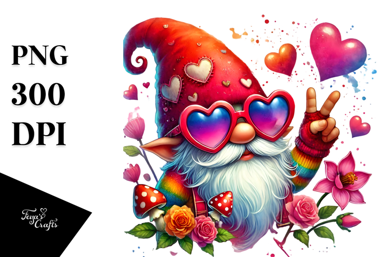 Victory Gnome with Sunglasses PNG example image 1