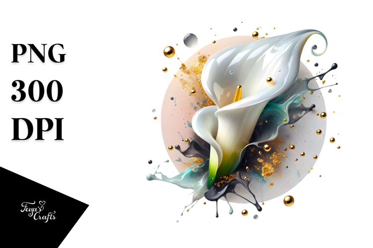 Abstract Golden Calla Lily PNG