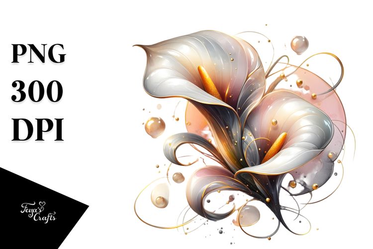 Abstract Golden Calla Lily PNG