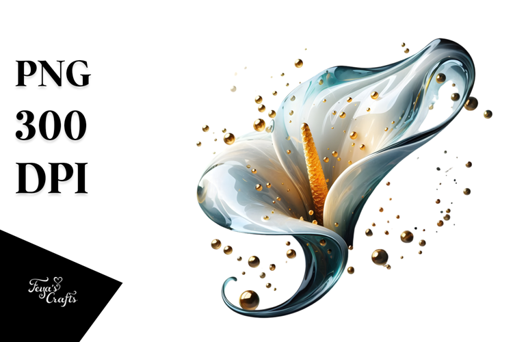 Abstract Golden Calla Lily PNG
