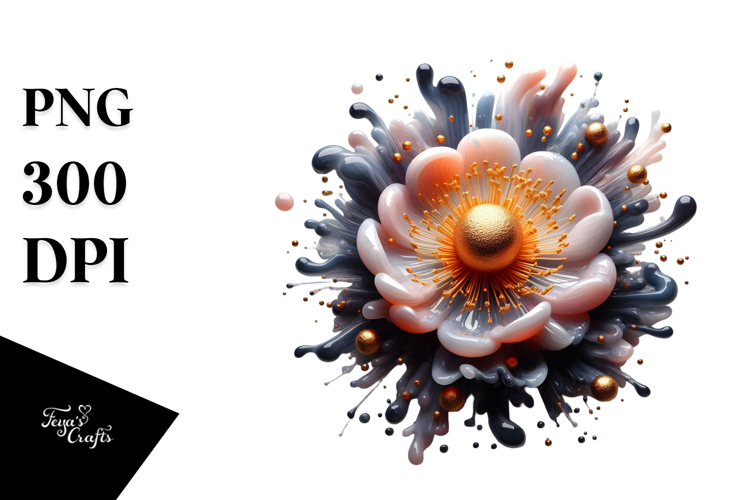 Abstract Anemone Watercolor PNG