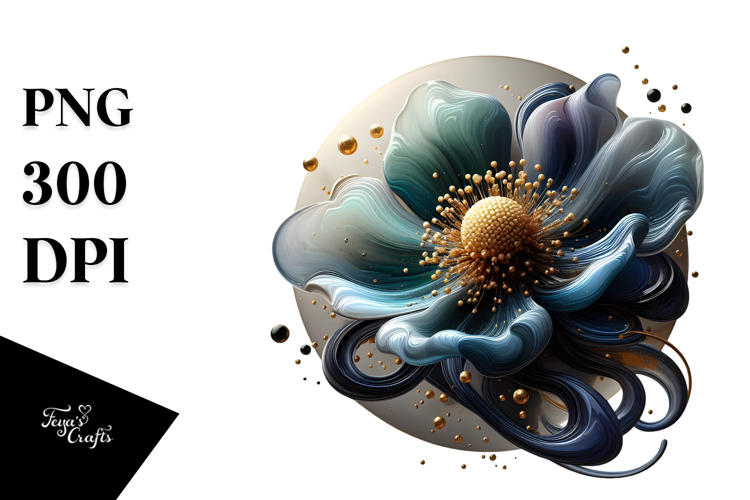 Abstract Anemone Watercolor PNG