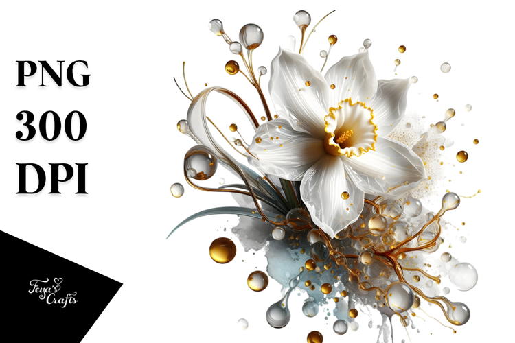 Abstract Golden Narcissus PNG