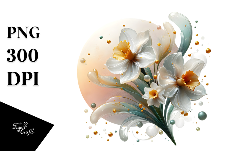 Abstract Golden Narcissus PNG