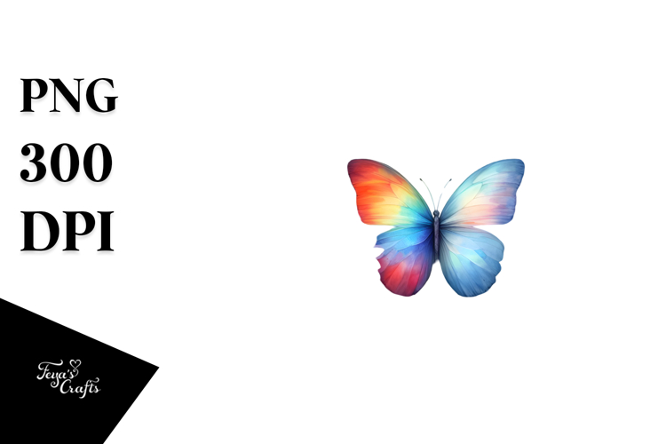 Colorful Butterfly Splash, PNG