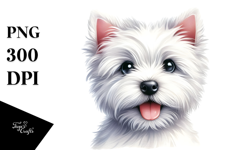 Cute West Highland White Terrier, PNG