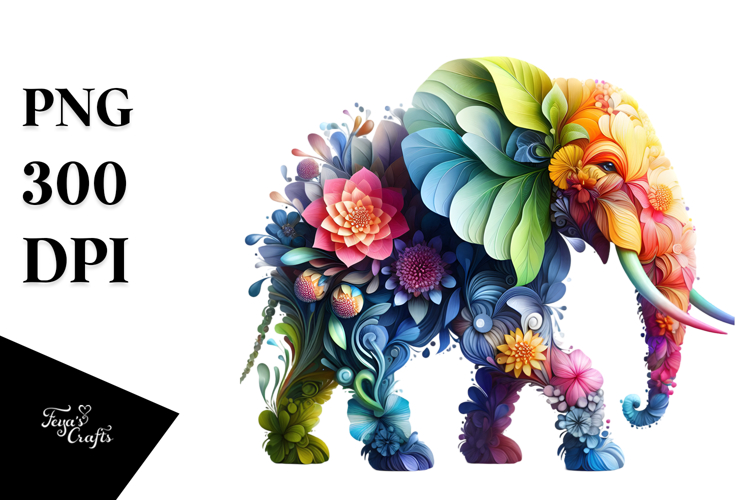 Vibrant Plant Elephant, PNG