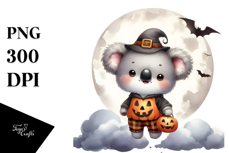 Cute Baby Koala for Halloween PNG