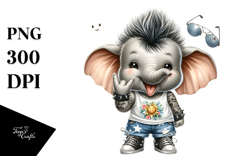 Energic Baby Elephant PNG