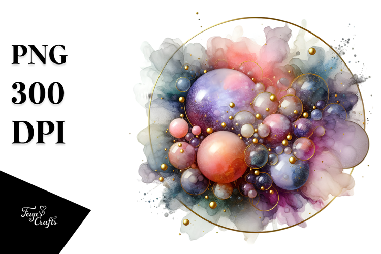 Abstract Golden Cosmos PNG