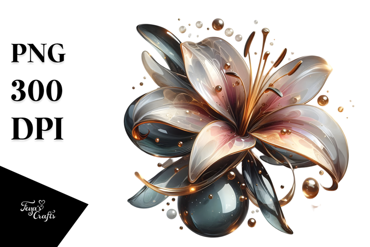 Abstract Golden Lily PNG