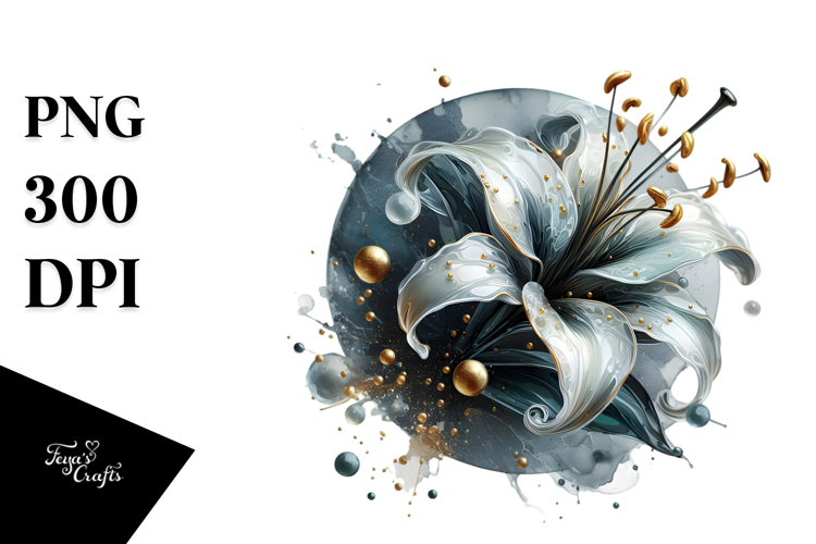 Abstract Golden Lily PNG