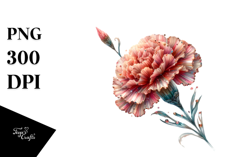 Carnation with Metallic Insertions, PNG