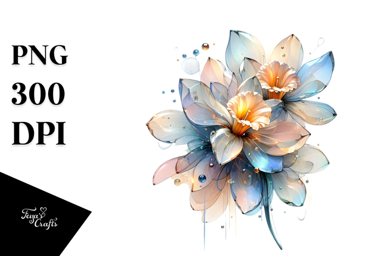 Abstract Shiny Narcissus, PNG