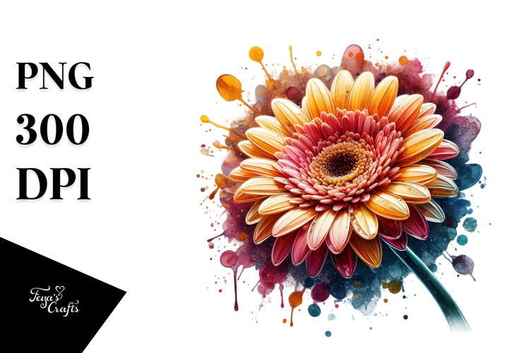 Gerbera made of Material, PNG