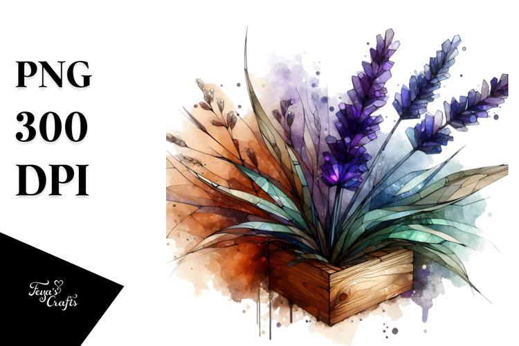 Abstract Wooden Stained Lavender Watercolor Splash