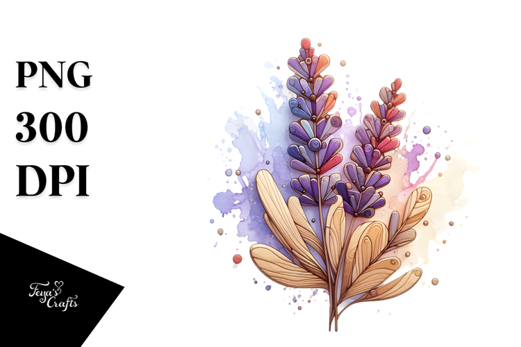 Abstract Wooden Stained Lavender Watercolor Splash