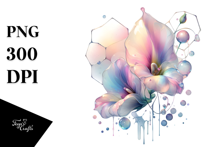 Abstract Sweet Pea Watercolor PNG example image 1