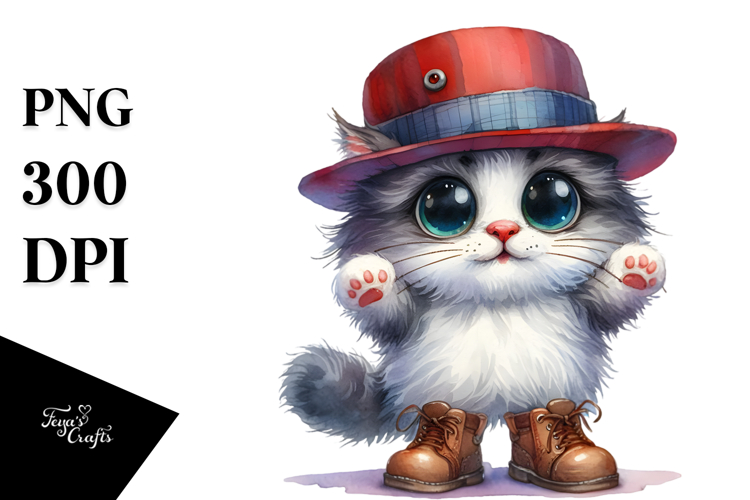 Cat with Hat and Shoes | Clipart