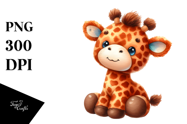 Vibrant Sewed Smiling Cute Giraffe | Sublimation | Clipart