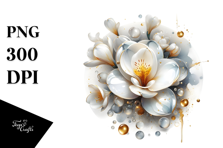 Abstract Golden Freesia PNG