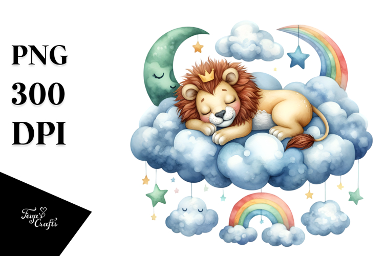 Colorful Lion Cloud Clipart