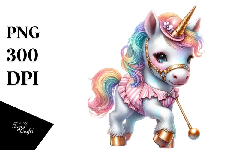Colorful Unicorn in Swing Dancers Outfit PNG