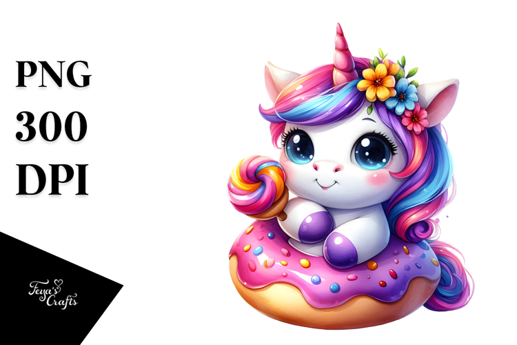 Cute Vibrant Unicorn PNG