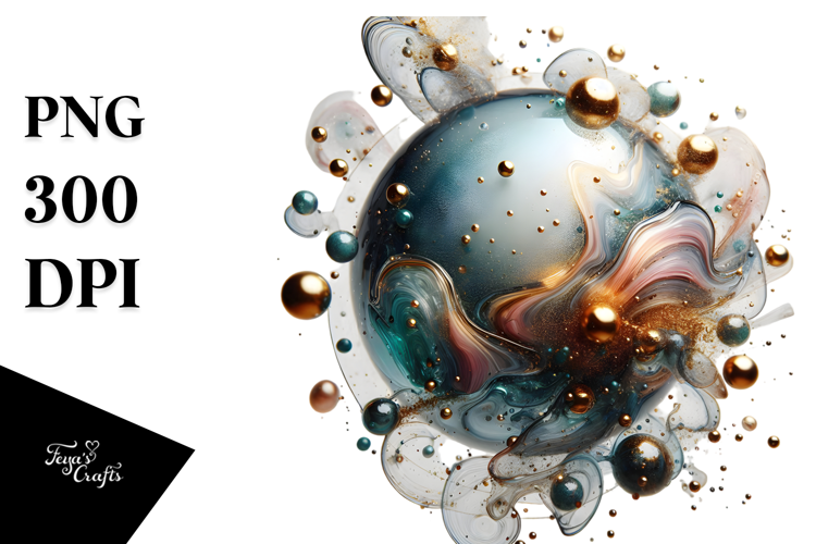 Abstract Golden Cosmos PNG