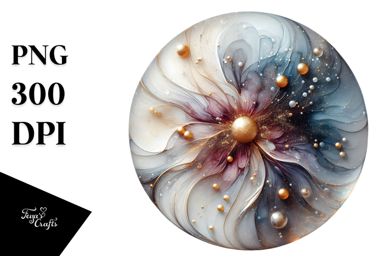 Abstract Golden Cosmos PNG