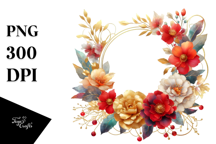 Red Flower Clipart Image 21