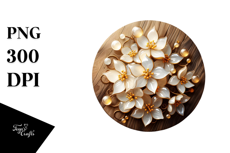Abstract Jasmine with Glossy Finish, Artistic PNG example image 1