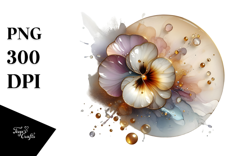 Abstract Pansy Watercolor PNG