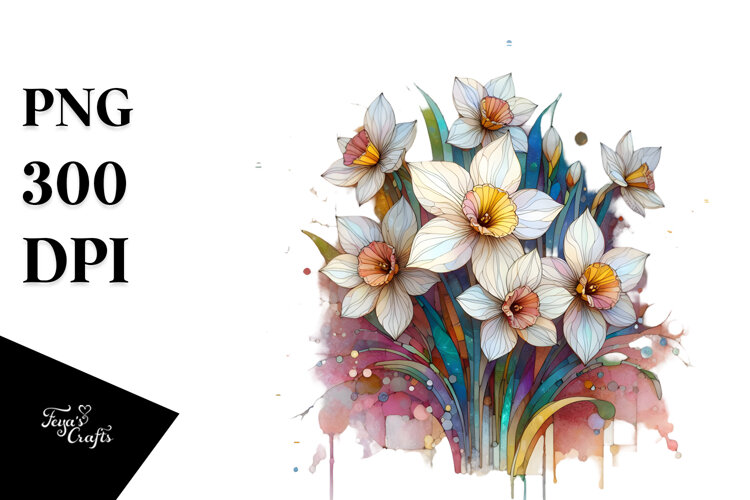 Stained Narcissus PNG example image 1