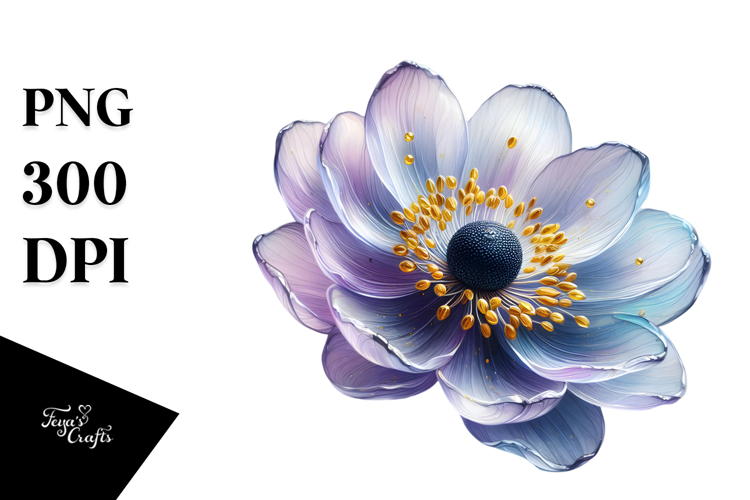 Anemone Watercolor Splash PNG