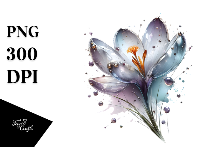 Abstract Crocus Material Watercolor Splash