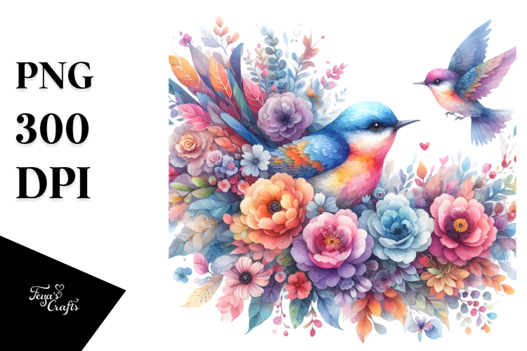 Colorful Bird Painting PNG
