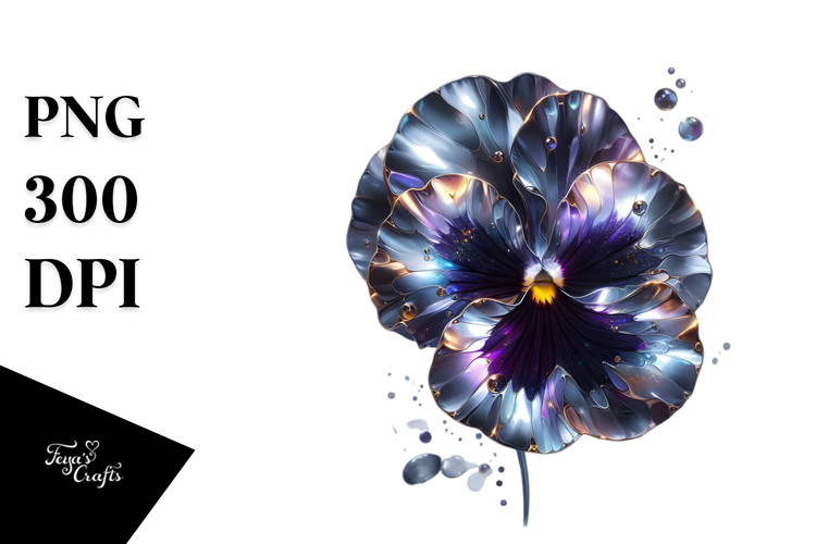 Shiny Pansy with Metallic Insertions, Abstract