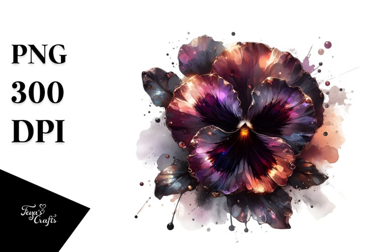 Shiny Pansy with Metallic Insertions, Abstract